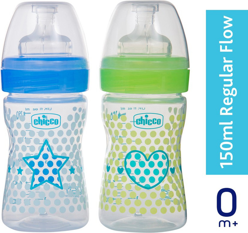 Chicco BIPACK WB BOTTLE150ML STARHEART IN BL/GR - 150 ml(BLUE,GREEN)