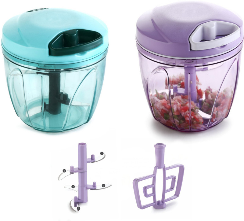 maxme 900 ML 2 IN 1 CHOPPER, MULTIPURPOSE USE CHOPPER,Sharp Cutter Blue and purple Color 2 piece Vegetable & Fruit Chopper Vegetable & Fruit Chopper(1 chopper Combo)