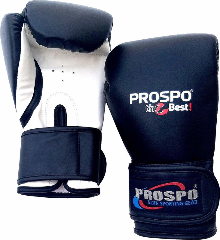 PROSPO Box-Style Training Boxing Gloves Boxing Gloves(BLACK AND WHITE)