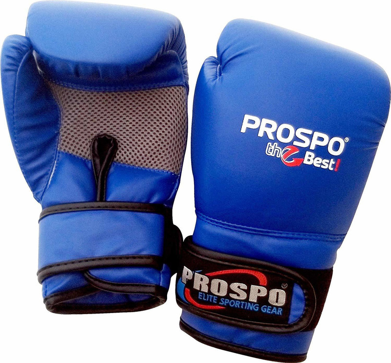 PROSPO Top-Grade Boxing Gloves, Kickboxing Bagwork Gel Sparring Training Gloves, Boxing Gloves(Blue)
