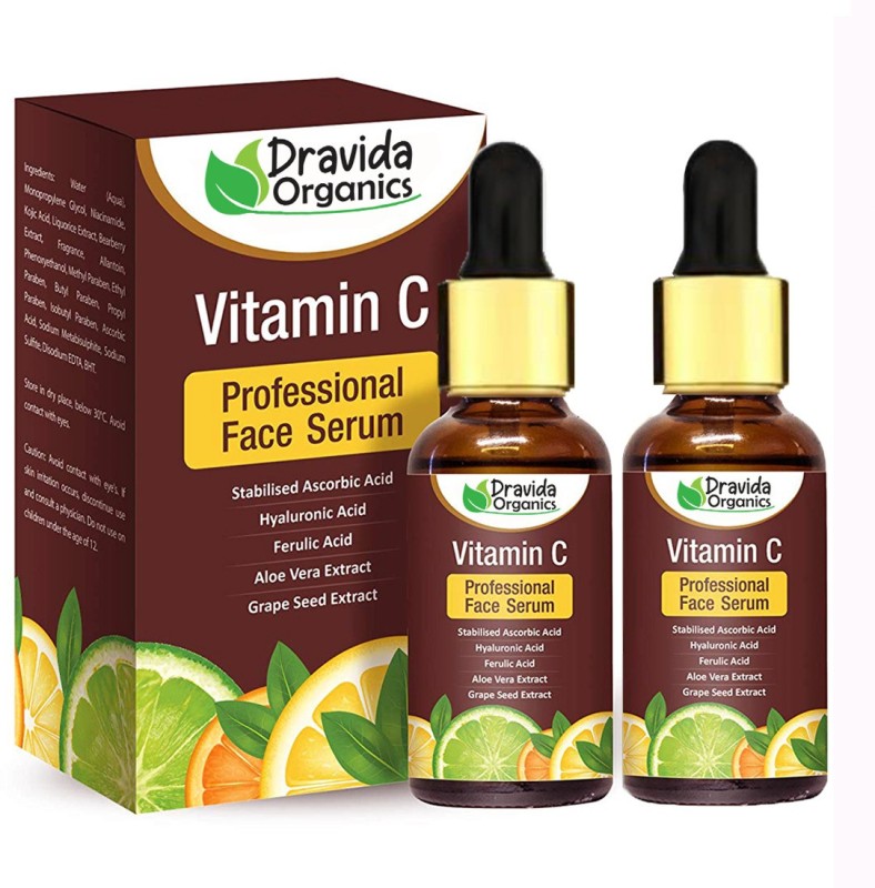 Dravida Organics Vitamin C Face Serum For Skin Brightening, Skin Toning &...