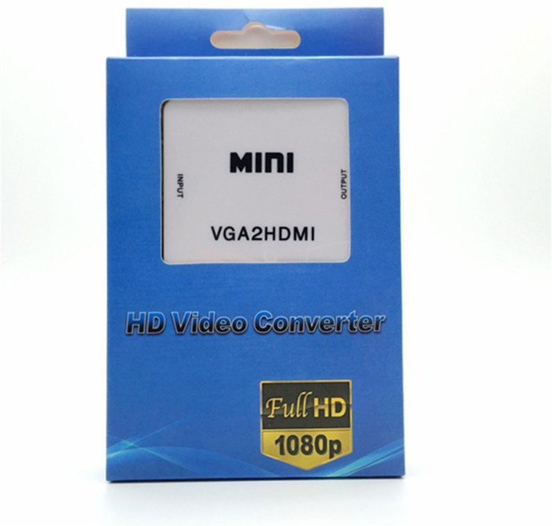 TERABYTE MINI VGA2HDMI UP Scaler 1080P HD Video Converter Combo Set Designed for Gaming(White)