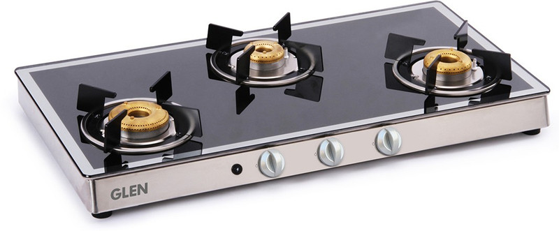 Glen 1038 GT AI Forged Burners Mirror Glass Automatic Gas Stove (4 Burners)