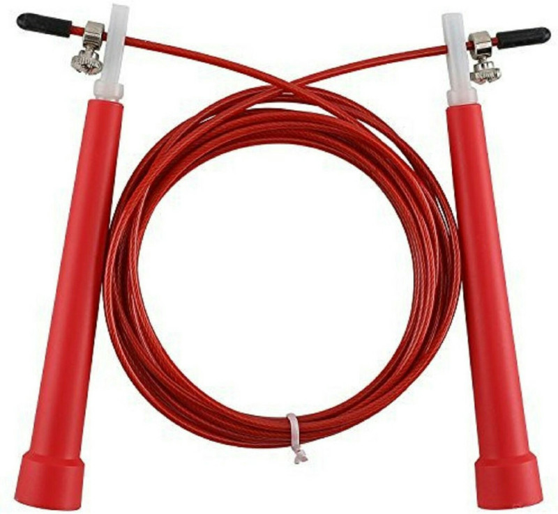 A.K Coated Wire Speed Rope for Crossfit, MMA, HIIT or Cardio Training Speed Skipping Rope(Black, Length: 320 cm)
