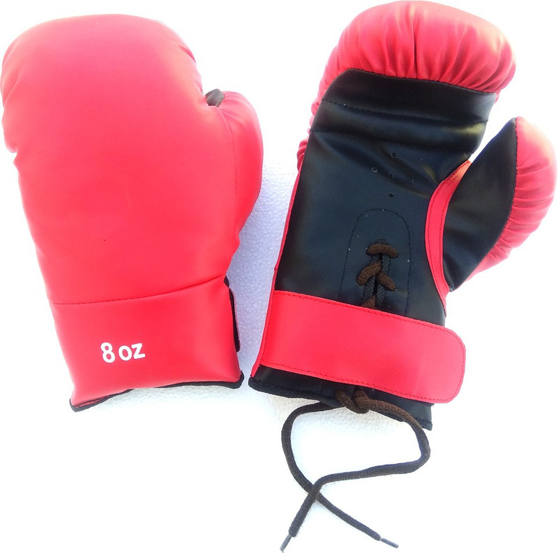 Unik Professional Boxing Gloves with Elastic Band and Laces for extra comfort (8 OZ) Boxing Gloves(Red)