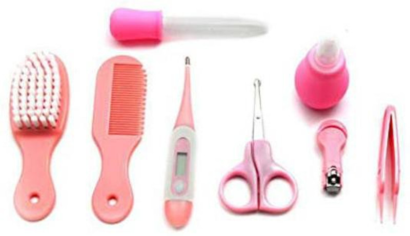 The Little Lookers Premium Quality Health Care Kit for Newborn Baby 8-in-1 Grooming Kit/Manicure Kit for Babies/Infants/Toddler with (Pink)(Pink)