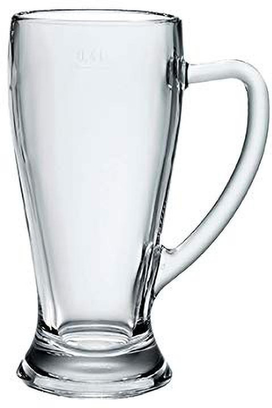 Qianli (Pack of 2) Jumbo Big Size Beer Mug Crystal Clear 660ml(2 pcs Beer Mug) Glass Set Beer Mug(660 ml, Glass, Clear)