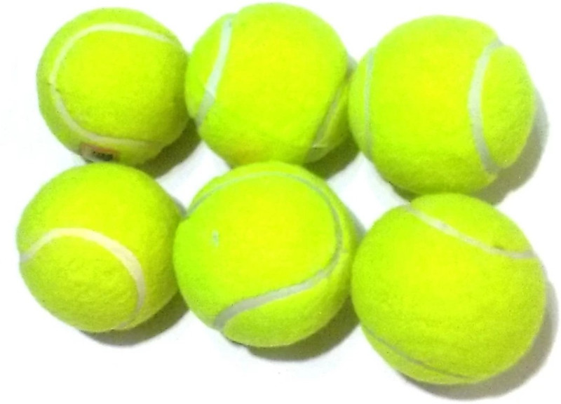 Freedy Cricket Tennis Ball Light Weight, Made of Rubber for Cricket Training, Cricket Tennis Ball(Standard, Pack of 6, Yellow)
