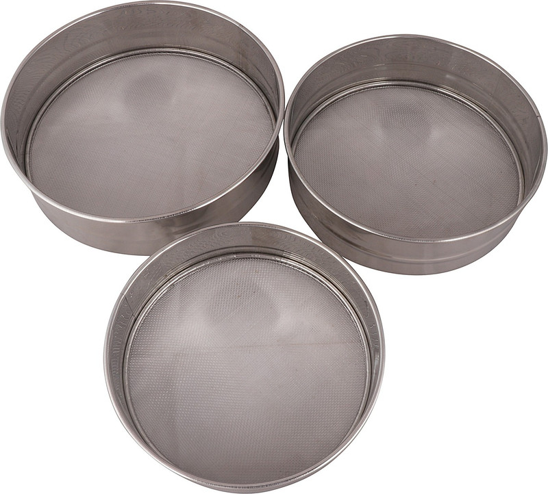Mohini steels Stainless Steel Atta Chalni/Channi/Flour Sieves Collapsible Sieve(Silver Pack of 3)