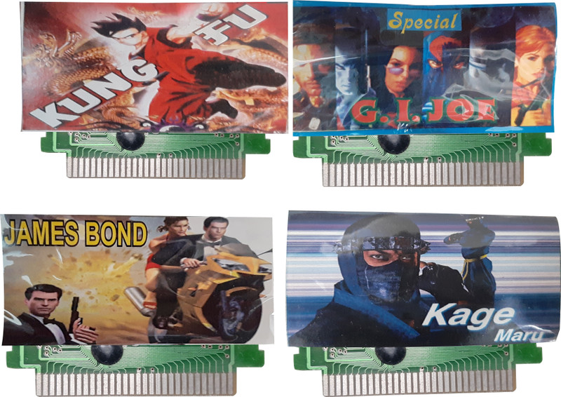 VK MART 8 Bit Tv Video Game Cassette like g.i jones,james bond,kage,kunfu  Gaming Accessory Kit(Multicolor, For Wii)
