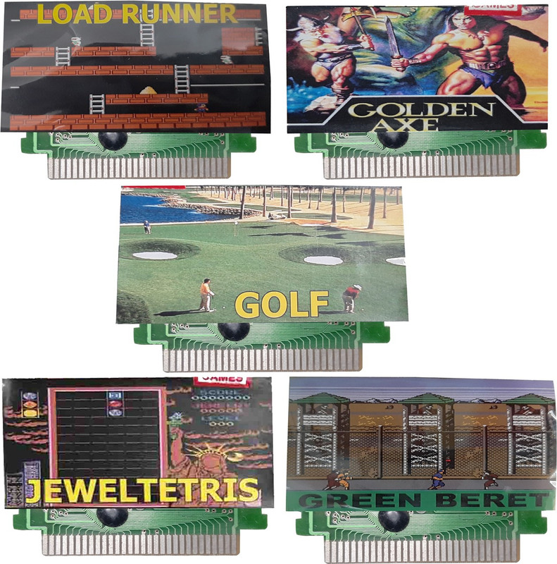 VK MART 8 Bit Tv Video Game Cassette like g-axe,golf,jweltetris,g-baret,load-runner  Gaming Accessory Kit(Multicolor, For Wii)