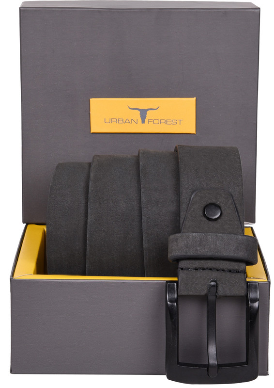 URBAN FOREST Men Casual Grey Genuine Leather Belt
