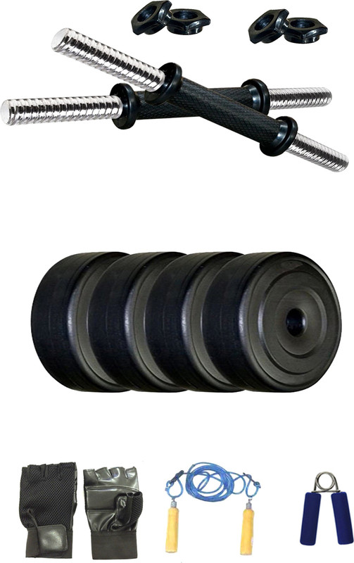 Adrenex 8 kg Fitness Equipments with Accessories Fixed Weight Dumbbell(4 kg)