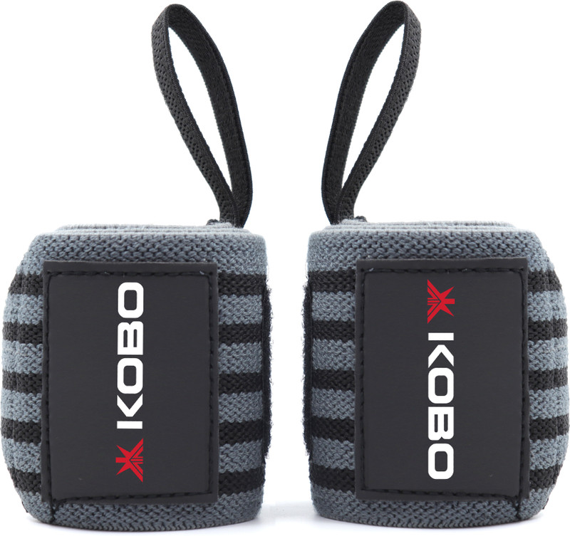 KOBO Power Weight Lifting Wrist Wrap Strength Training Fitness Supports Gym Cardio Wrist Support(White, Black)