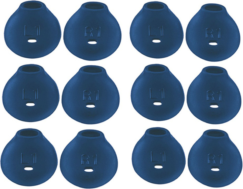 SOMETHING4U 12 Pcs (6 Pair) earphone earbuds Blue In The Ear Headphone Cushion(Pack of 12, Blue)