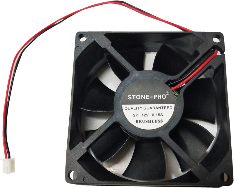 STONE-PRO 12V DC Fan 80X80X25MM Cabinet 3-Inch Square Cooling fan colore black Cooling Fan All in one Cooler(Black)