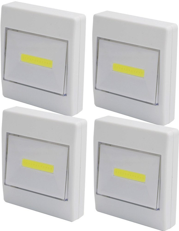 Ascension 4 Magnetic Switch COB LED Wall Light Lamp Battery Operated Garage Camping 1 hrs Bulb Emergency Light(White)