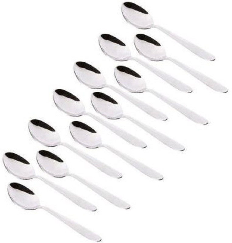 OMiFY Stainless Steel Soup Spoon, Ice-cream Spoon, Dessert Spoon, Table Spoon, Sugar Spoon, Coffee Spoon, Tea Spoon Set Stainless Steel Table Spoon Set(Pack of 12)