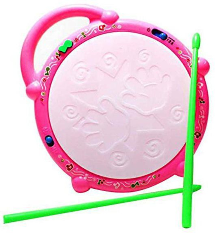 Kidz N Toys Flash Drum Toy with 5 Visual 3D Lights, Music, 3 Game Modes for Kids/ Musical Instrument for Kids/ Drum Toy for Kids, Babies, Musical Toy for Kids(Multicolor)