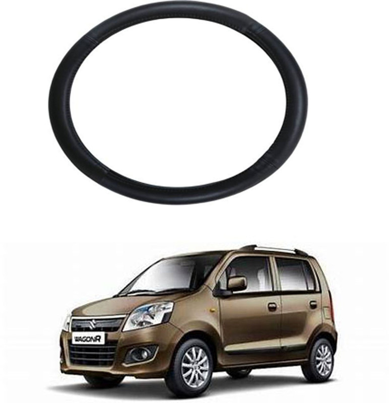 RONISH Steering Cover For Suzuki WagonR(Black, Leather)