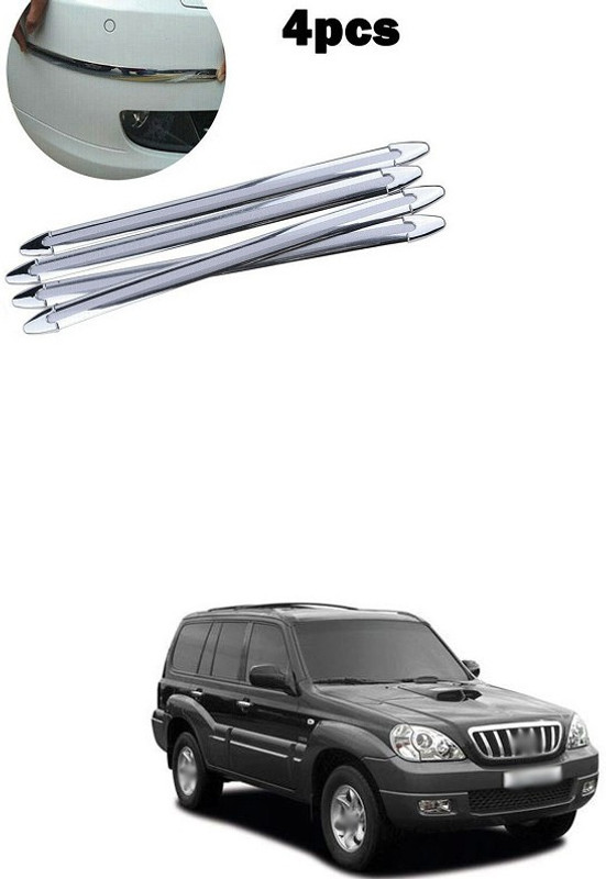 PECUNIA Plastic Car Bumper Guard(Silver, Pack of 4, Hyundai, Terracan)