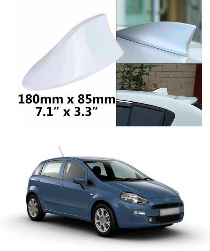 PECUNIA Universal Car Shark Fin Style Roof Mount FM/AM Radio Antenna Aerial Waterproof Signal Decorative White a56 Universal Black Car Roof Radio AM/FM Signal Shark Fin Style Aerial Antenna Cover A56 Satellite Vehicle Antenna