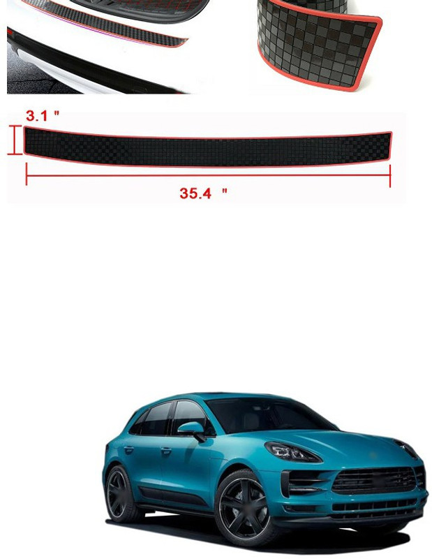 PECUNIA Plastic Car Bumper Guard(Black, Red, Pack of 1, Porsche, Passat)