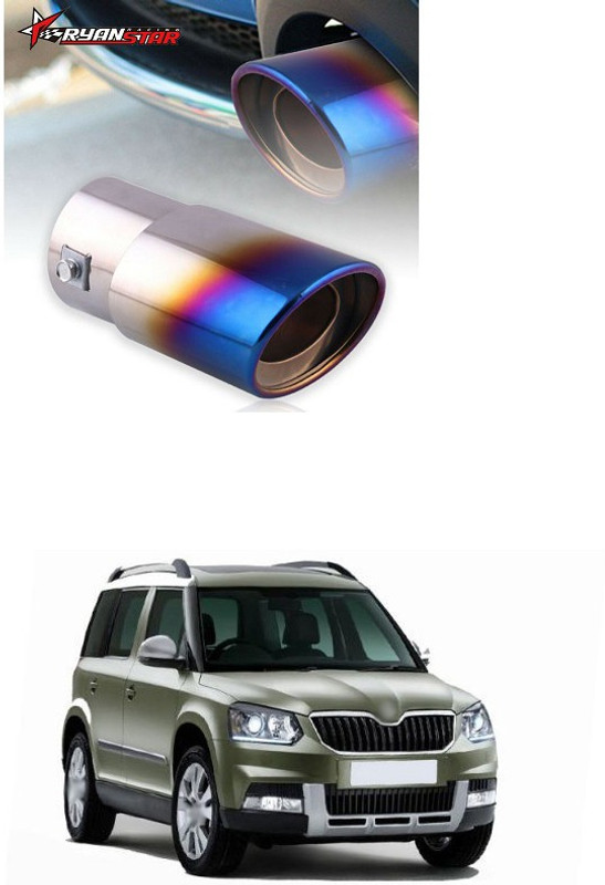 XZRTZ Fit Car Bent Burnt Oval Exhaust Tail Muffler Tip Show Pipe 60mm, Curved Oval, Stainless Steel F119 Car Silencer(Refiner)