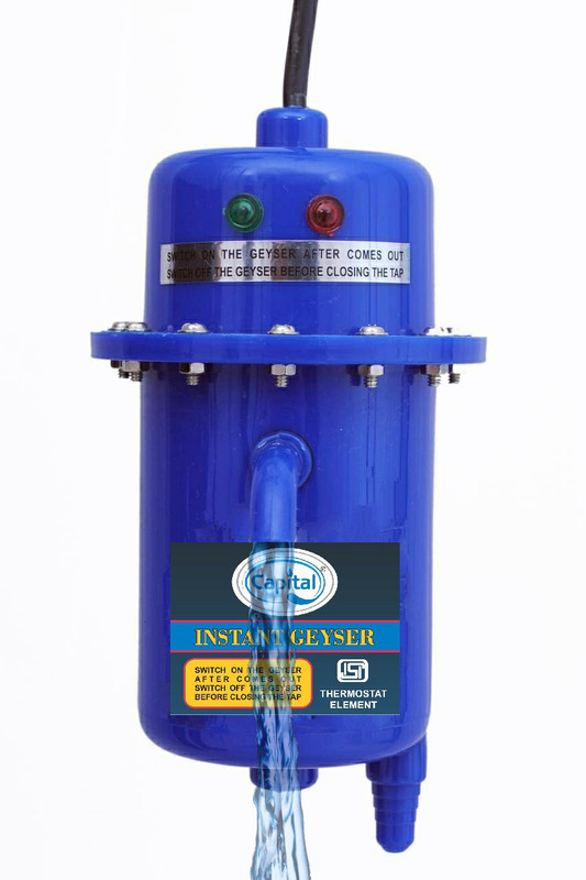 Capital 1 L Instant Water Geyser (1 L Instant Water Geyser (Instant Water Geyser, Water Heater, Portable Water Heater, Geysers Made of First Class Plastic, 3kw ISI copper aliments, with WITH INSTALLATION KIT WHITE & RED 1 L Instant Water Geyser(White, Rad)