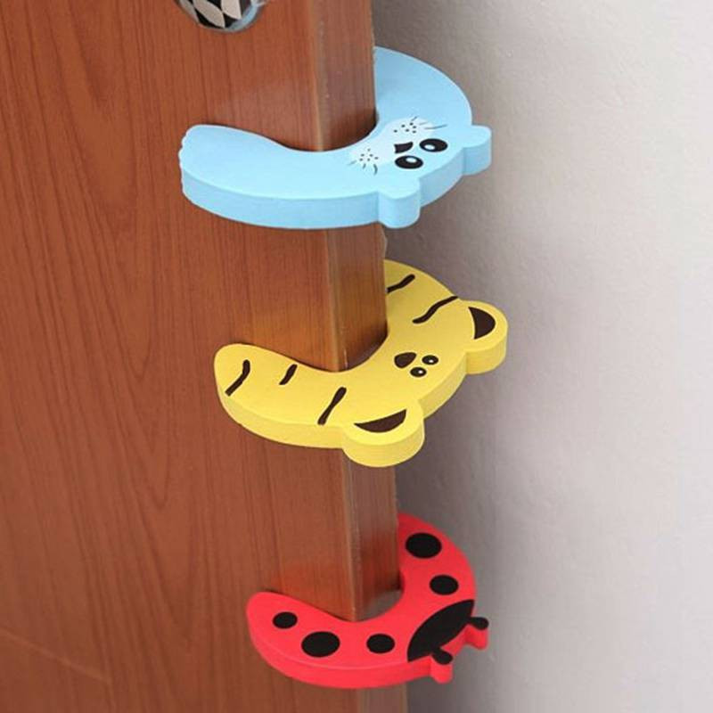 PRIONSA Finger Pinch Foam Door Guard/Stopper, Prevent Finger Pinch Injuries(Random Designs) (Pack of 3)(Multicolor)