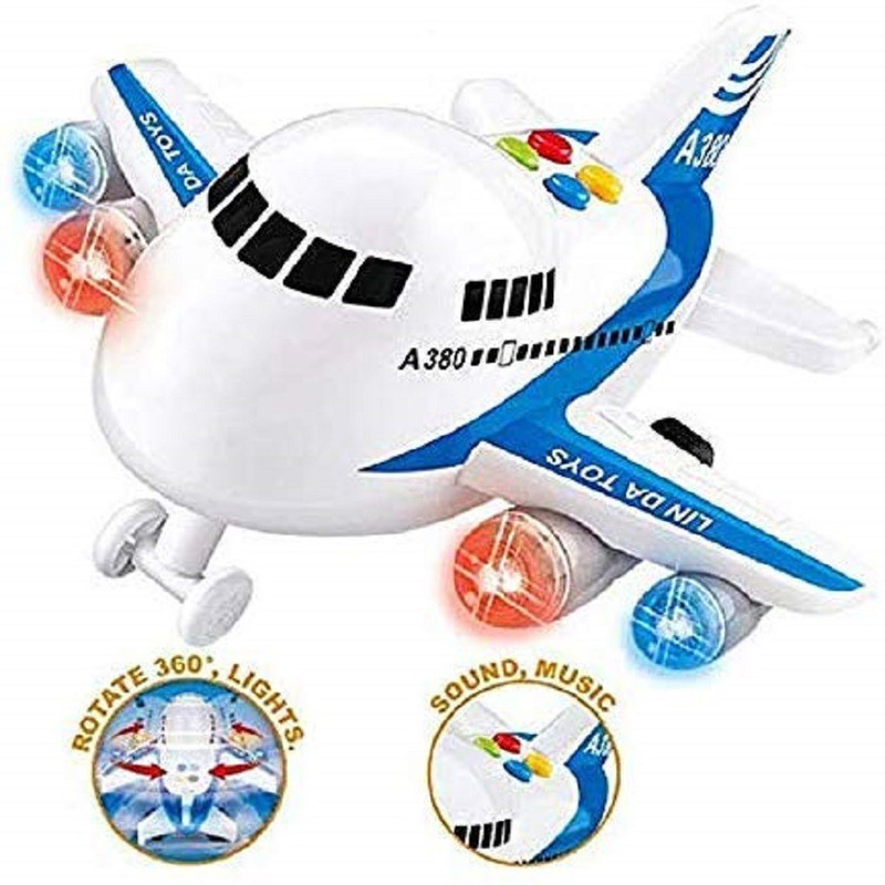 KTRS Power Airbus Toy Super Jumbo Aeroplane Toys, Airbus Toy with Music Light (Airbus)(Multicolor)