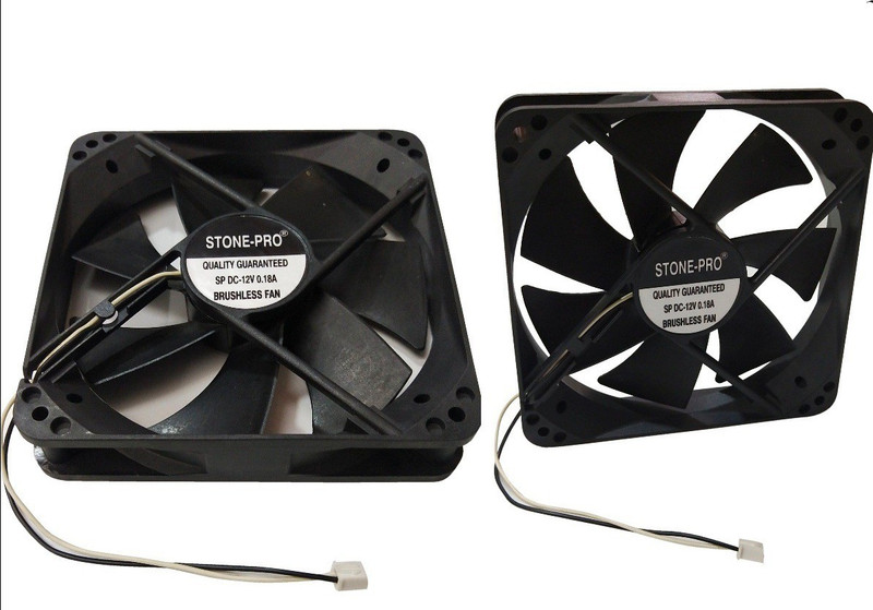 STONE-PRO 2pic 12 V Dc Cabinet Fan 4-Inch Square (120*120*25 MM) Cooling fan Cooling Fan Cabinet Cooler(Black)