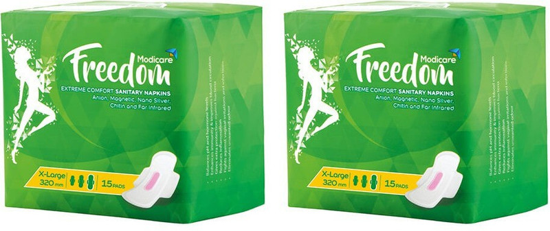 FREEDOM Sanitary Napkin - X-Large 320 mm (2*15 pads) Sanitary Pad(Pack of 30)