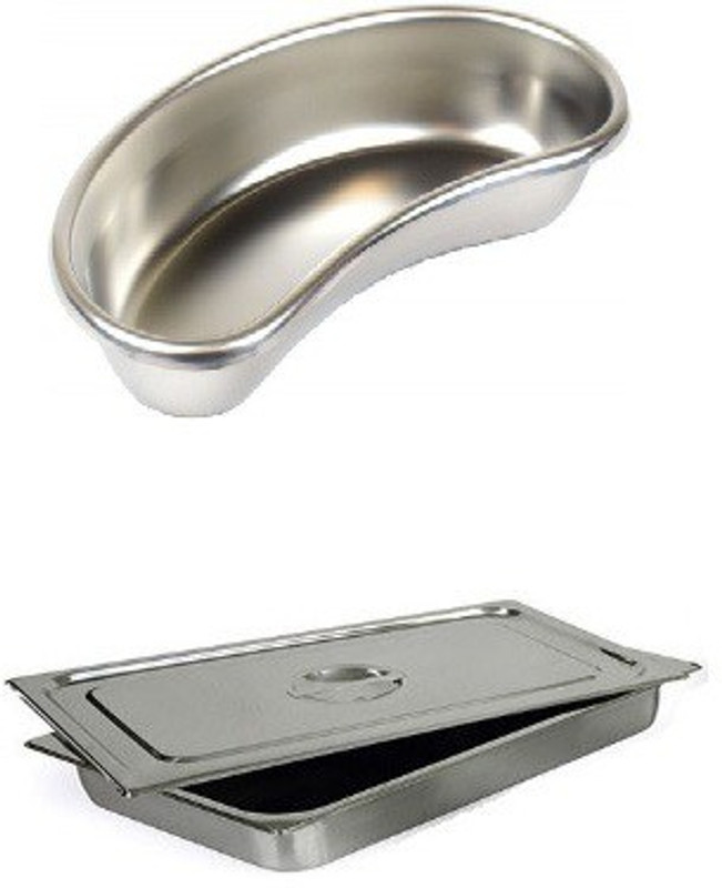 Agarwals ™ Kidney Tray 10" & Instrument Tray 8*6 With Lid(Set Of 2) Reusable Medical Tray