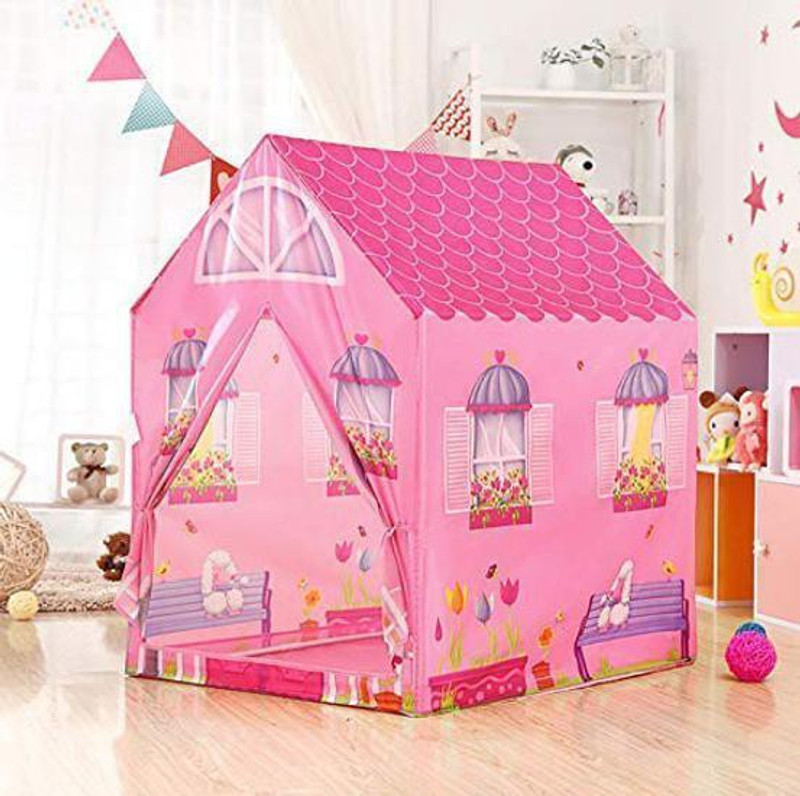 Storio Princess/Prince Kids Play Tent House Indoor Outdoor for Kids Boys Girls Baby Toddler Playhouse House Castle Foldable Tent (Doll House Tent House)(Pink)