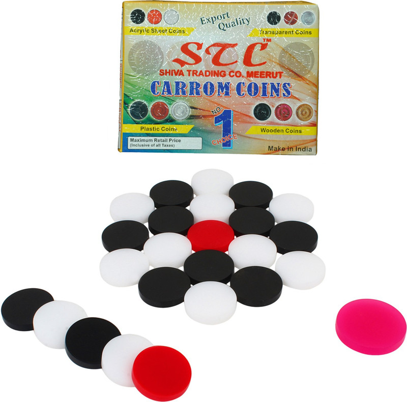 STC Crystal Premium Quality Carrom Coins Carrom Pawns(Pack of 25)