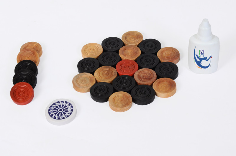 STCSPORTS SISCAA Wooden Premium Quality Carrom Coins Combo Carrom Pawns(Pack of 26)