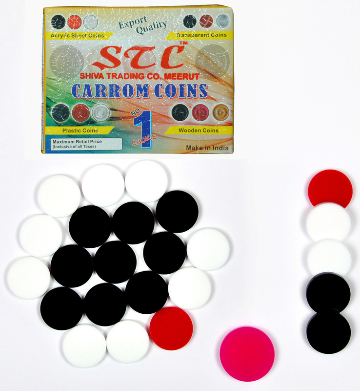 STC Premium Quality Acrylic Carrom Coins Carrom Pawns(Pack of 25)