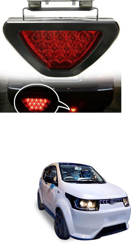 PECUNIA LED Car Blinking Brake Light Triangle F1 Style Rear Tail Brake Lamp 12V (Red) X114 Car Reflector Light(Red)