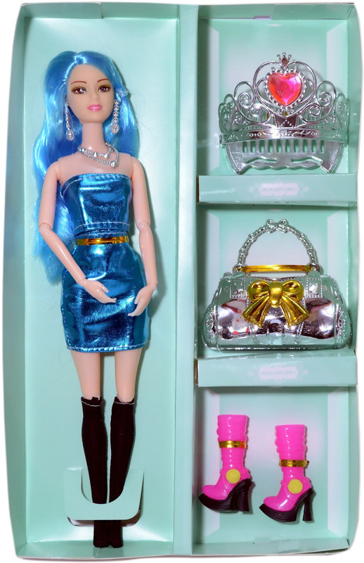 mohini collection Doll Blue Set For Girls (Foldable Doll)(Multicolor)