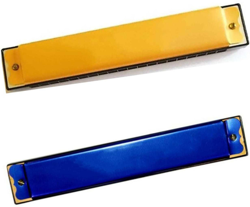 Stardom style Blue & Yellow Color Mouth Organ With 48 holes (2Reeds)(Blue, Yellow)