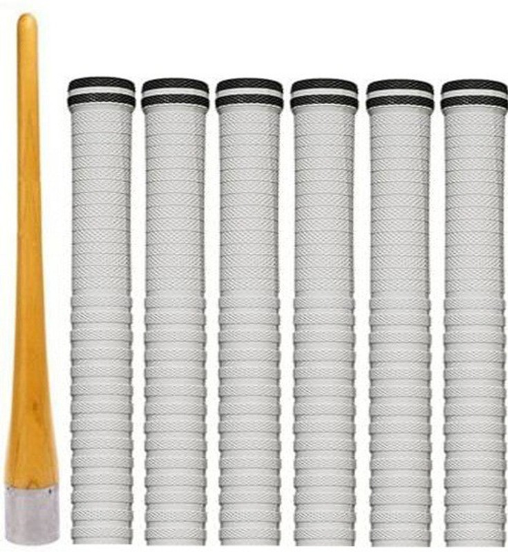 Raider Pack of 6 Cricket Bat White Grip + One Wooden Cone (Gripper) Cricket Kit