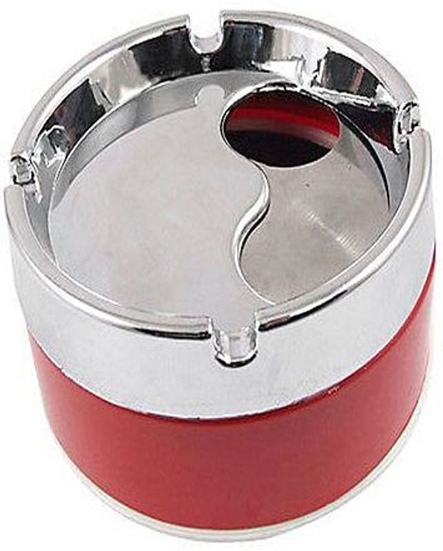 Peshkar Red, Silver Steel, Plastic Ashtray(Pack of 1)