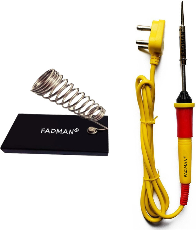 FADMAN Basic Bundle Electric 25W Soldering Iron Kit - Set of 2 PK-2 | Soldering Iron Stand | (Yellow+F+Red) Soldering Iron 25 W Simple(Flat Tip)