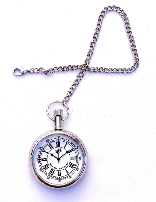 k.v handicrafts Watch/Pocket Watch with Long Chain kvh000038 Nikle Brass Pocket Watch Chain