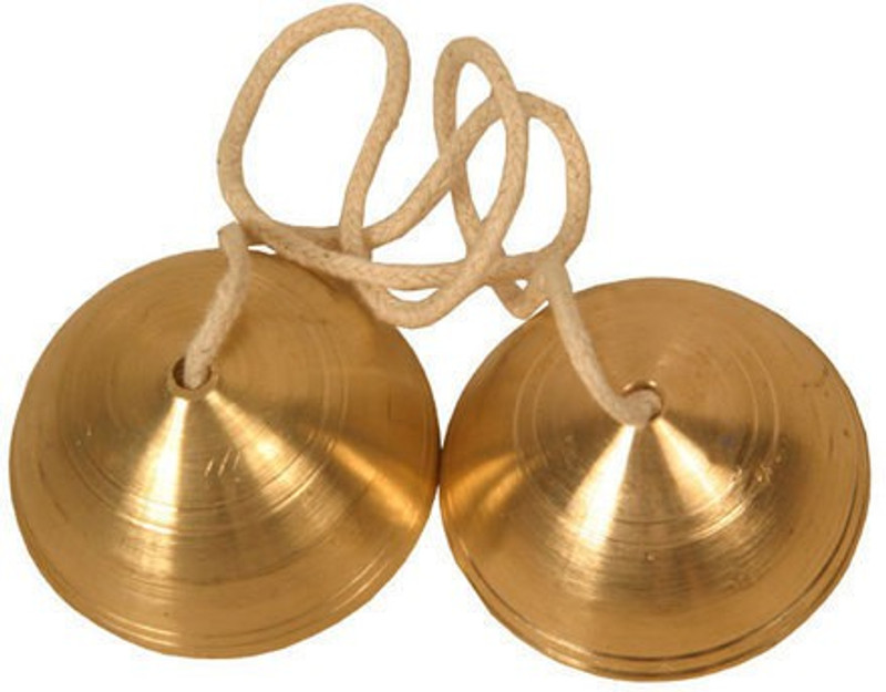 SG MUSICAL SGM-S5 Iron Manjira Gold Color (3 INCH) Kartal Instrument