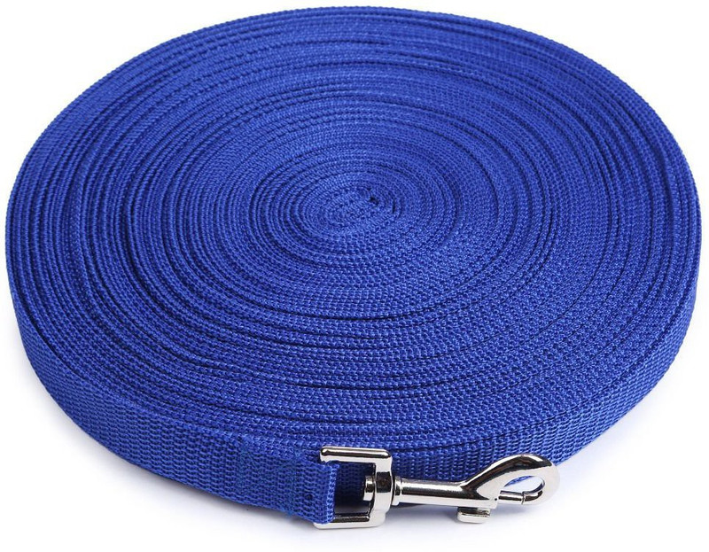 THE DDS STORE Dog Training Cotton Nylon Webbing Line Leash (BLUE, 1.INCH / 20.FEET ) Dog Training Long Rope Cotton Nylon Webbing Recall Obedience Line Leash for Pet 1.inch, (BLUE) 20.Feet Long Dog Strap Leash (BLUE) Dog Leash(Extra Large, BLUE)