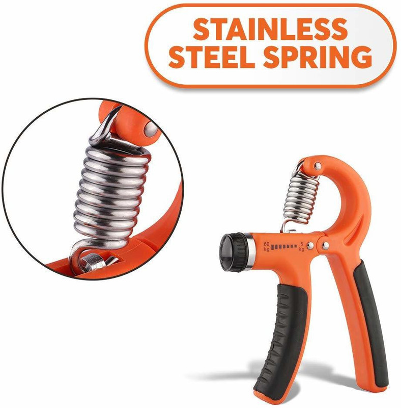 Leosportz Serveuttam Adjustable Hand Grip Strengthener (Orange) Hand Grip/Fitness Grip(Orange)