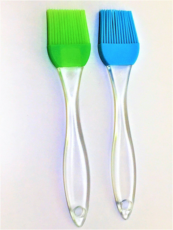 VIJAY EXPORT Small Silicone Pastry Brush Baking BBQ Basting Brush Baking Oil Brush Clear Handle Kitchen Tools ( pack of 2 ) sillicon Flat Pastry Brush(Pack of 2)