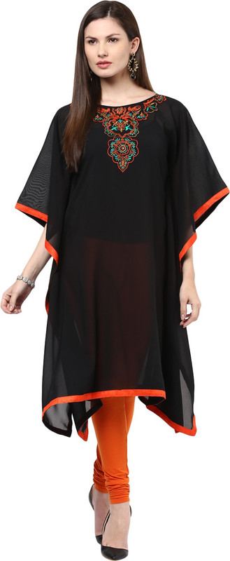 Shakumbhari Solid Poly Georgette Women Kaftan